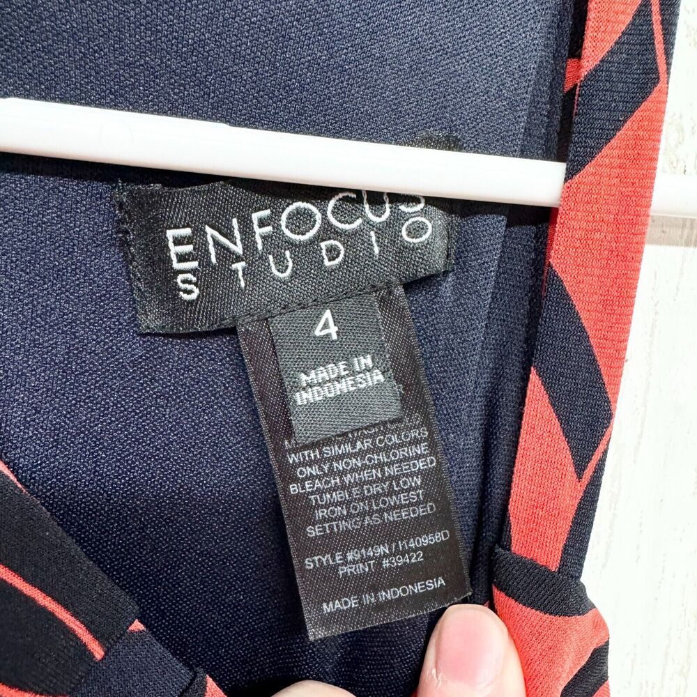 ENFOCED STUDIOS Dress Women Size 4 Maxi Red/ Black Halter Neck Sleeveless - Picture 2 of 4